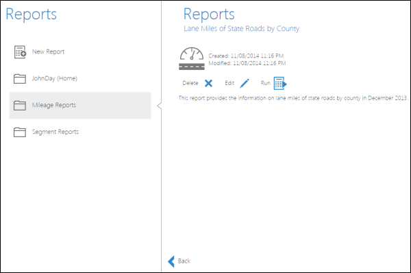 Modifying a saved report